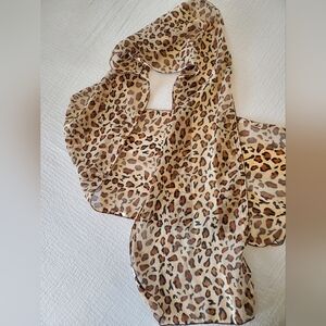 Leopard Print Sheer Lightweight Scarf